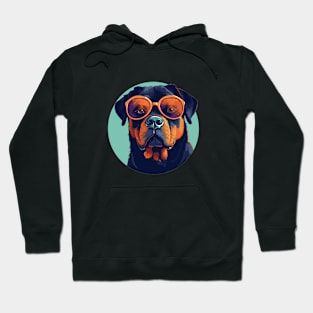 Cute Rottweiler With Sunglasses Hoodie